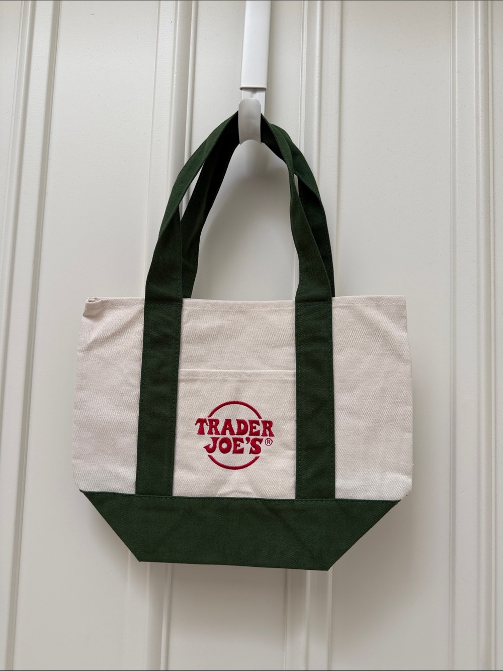 NWT Trader Joe’s Green  Mini Canvas Tote Bag - Picture 2 of 7